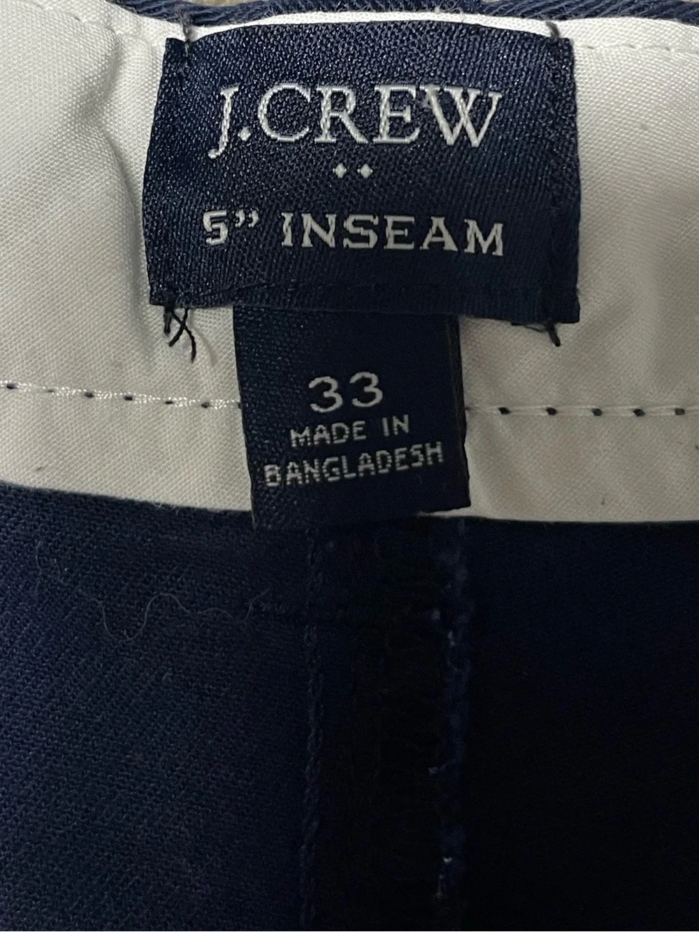 Mens J. Crew Navy 5” Inseam Chino Navy Khaki Shorts